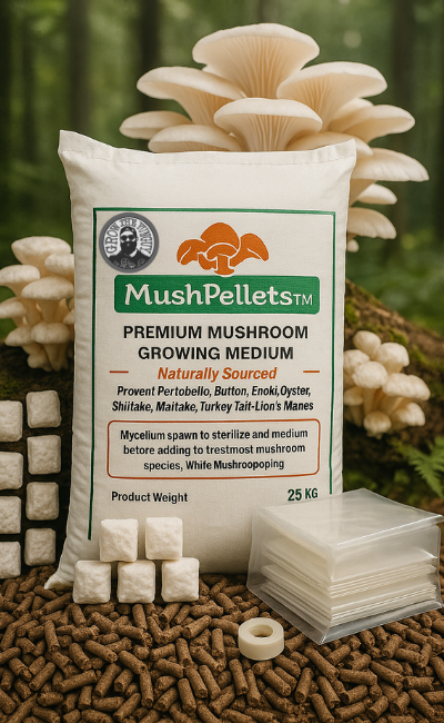 25 block Oyster Mushroom growing combo - Make 25 bags of 2.5KG each for Starters